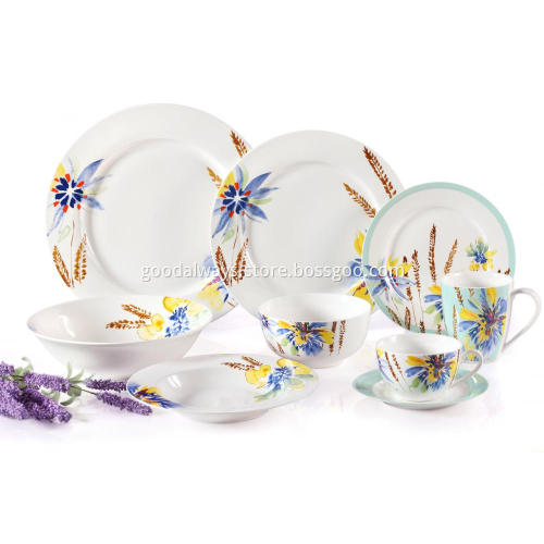 Flower Printing High Grade New Bone Dinner Set